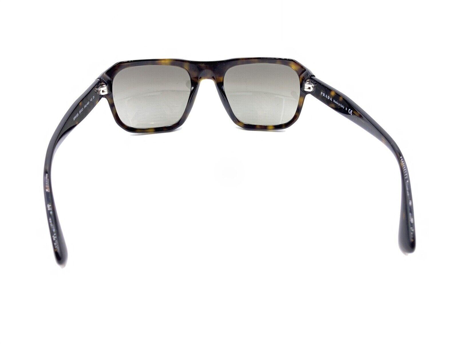 Prada SPR 02S 2AU-4M1 Tortoise Brown Square Sunglasses Gray Lens