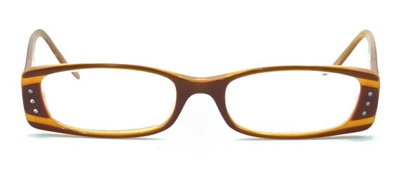 Versace MOD 543 Orange Brown Rectangle Eyeglasses… - image 2