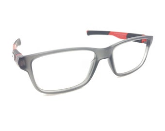 Oakley Field Day OY8007-0246 Satin Grey Smoke Square Red Frames 46-14 118 Kids