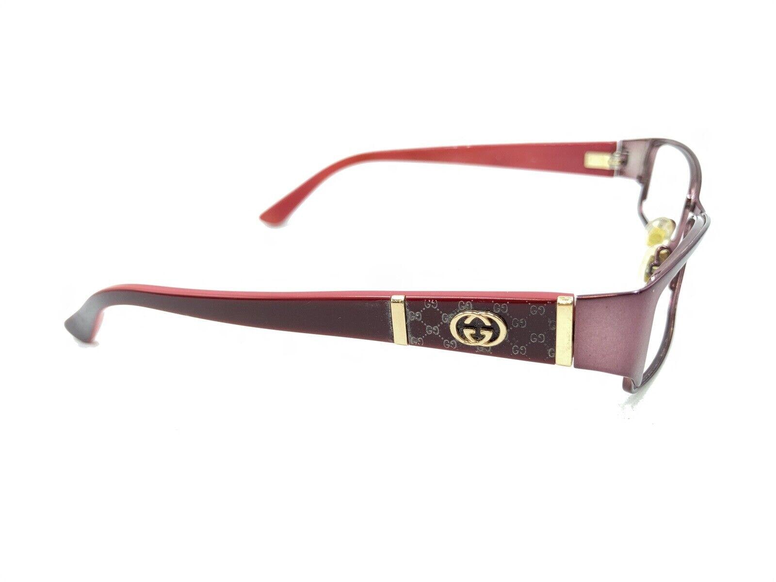 グッチ GG ダークレッド バーガンディ ゴールド 眼鏡フレーム 52-17