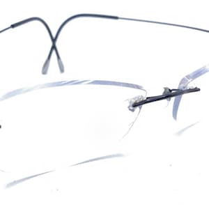 Silhouette Eyeglasses Rimless Frames Titanium Silver / Black Silhouette Titanium Gunmetal Gray Black Oval Rimless  main image 3