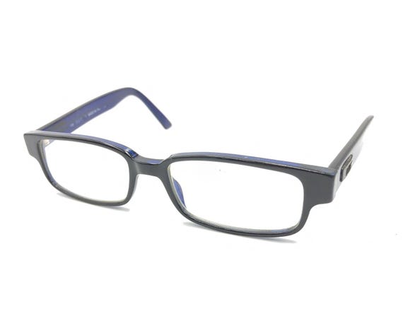 Gucci Black Blue Acetate Rectangular Eyeglasses F… - image 8