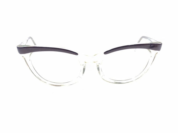 Shuron Vintage Brown Clear Cat Eye Eyeglasses Fra… - image 6