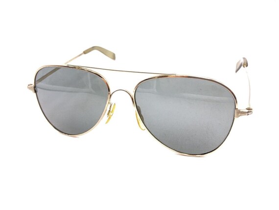 Gold Metal Aviator Sunglasses Gray Lens 140 USA D… - image 8