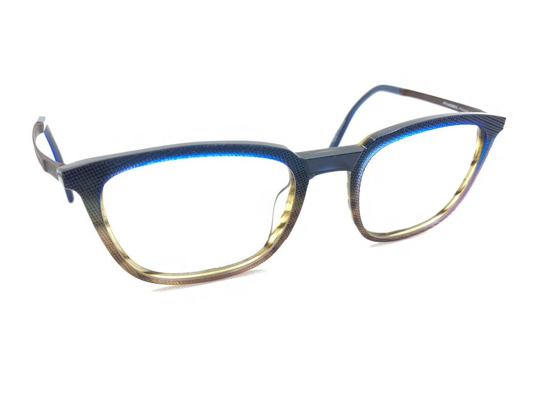Morel 10152O BM09 Blue Brown Square Eyeglasses Frames 55-21  display picture 2