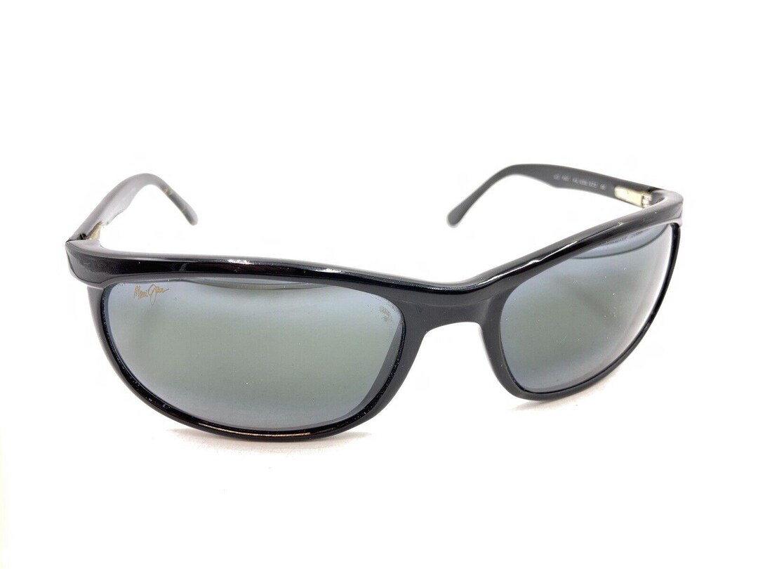 マムミィ2 Maui Jim MJ 168-02 Black Wrap Sunglasses Gray Lens 135 Japan