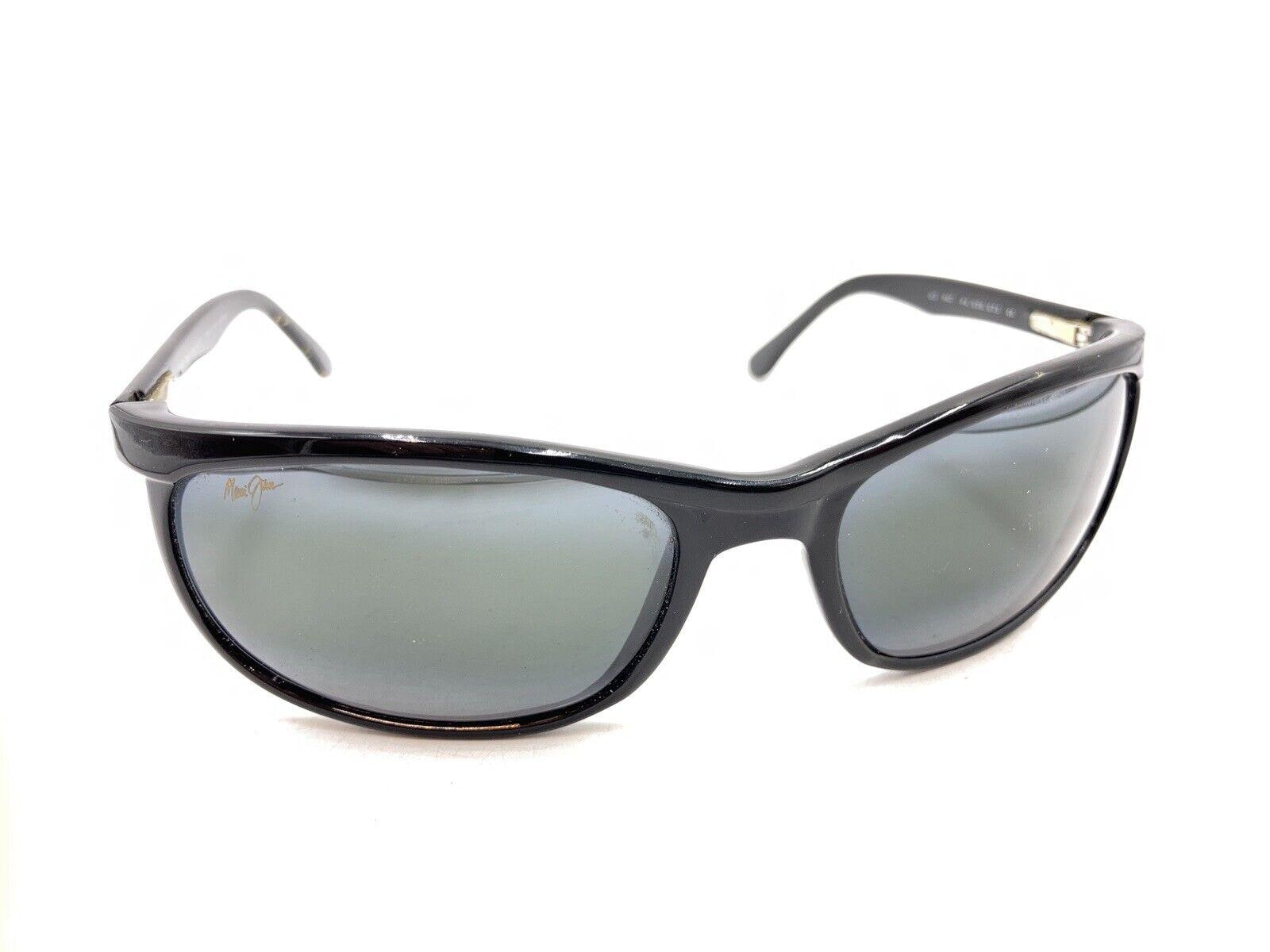 miyo Maui Jim MJ 168-02 Black Wrap Sunglasses Gray Lens 135 Japan