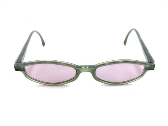 Face A Face Translucent Green Oval Eyeglasses Fra… - image 2