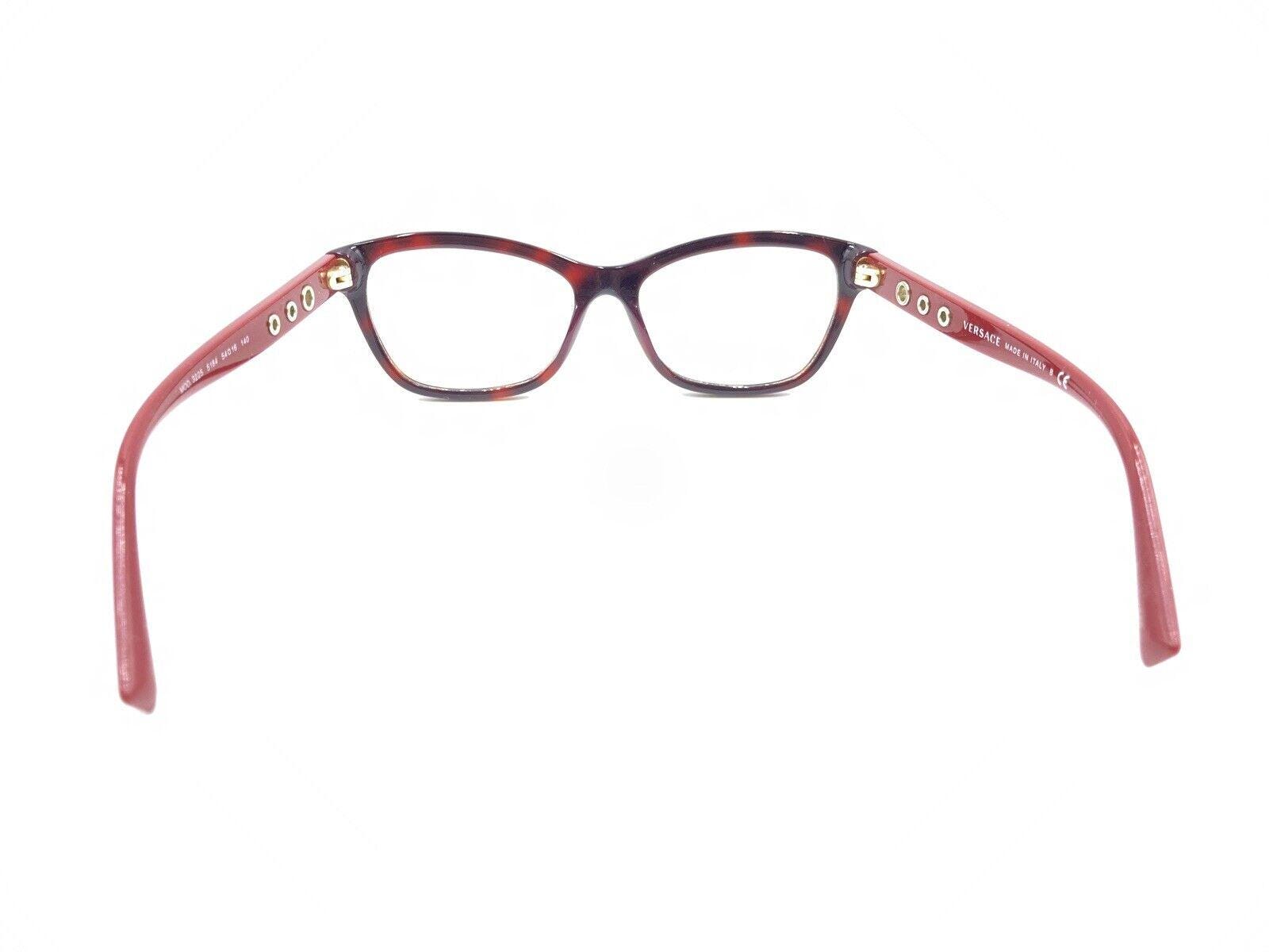 Versace Eyeglass Frame and Case MOD 3225 5184 54mm16mm140mm Versace MOD. 3225 5184 Dark Red Tortoise Cat Eyeglasses  main image 3