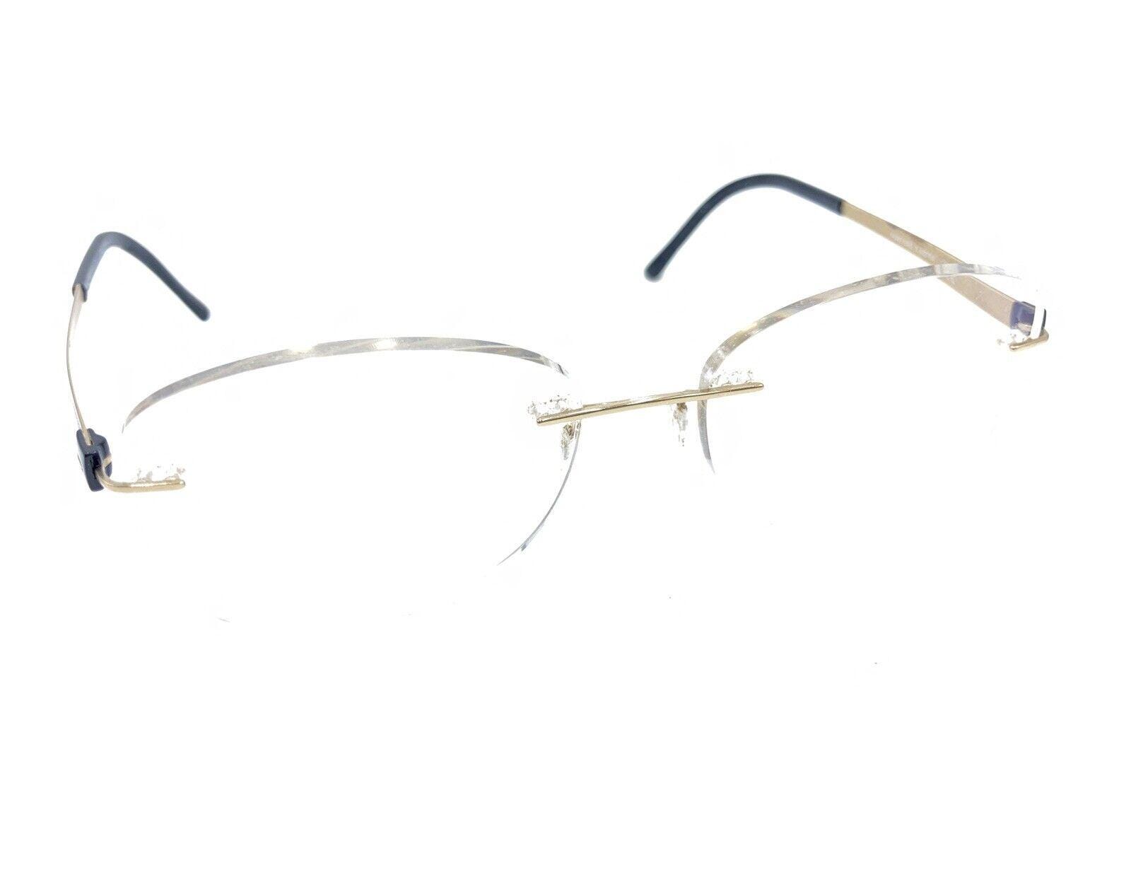 Silhouette Gold & Black Rimless Eye Glasses 5452 20 6051 17 135 Australia 051 Silhouette 5452 20 6051 Gold Black Rimless Eyeglasses Frames  main image 2