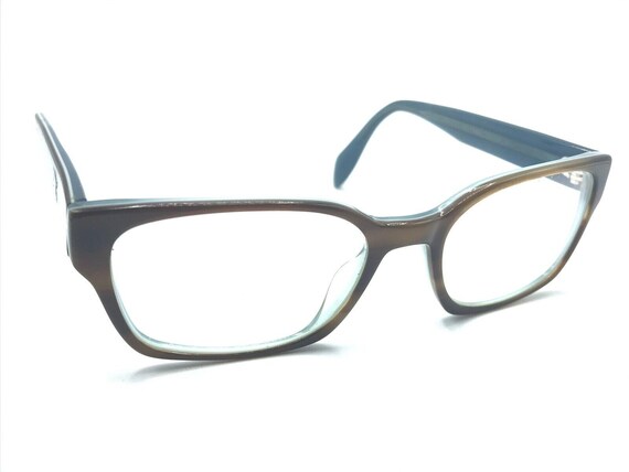 Oliver Peoples Brown Blue Rectangular Eyeglasses … - image 1