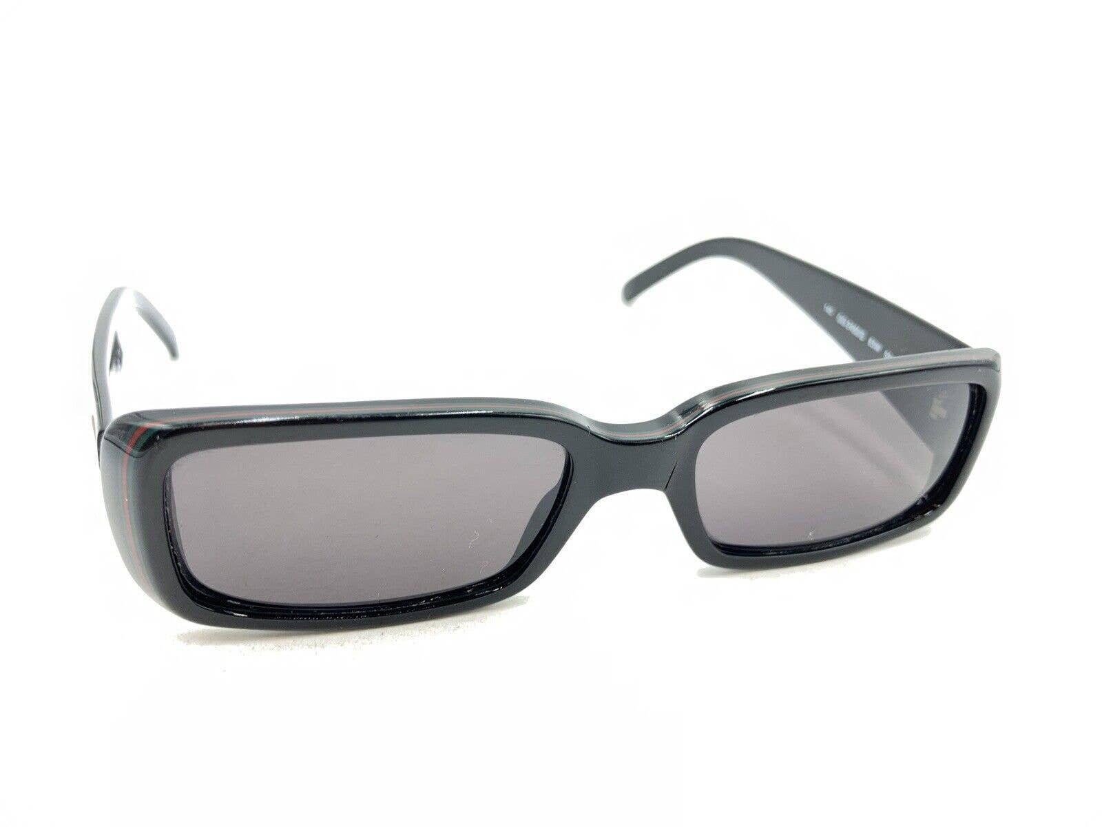 Gucci GG 2450/S E5W Black Green Red Stripes Sunglasses Gray Lens