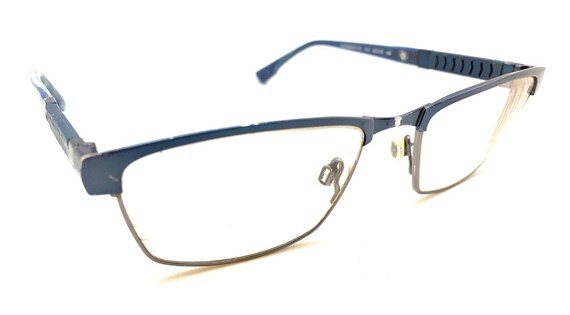 Flexon Latitude E1110 412 Blue Rectangle Eyeglass… - image 1