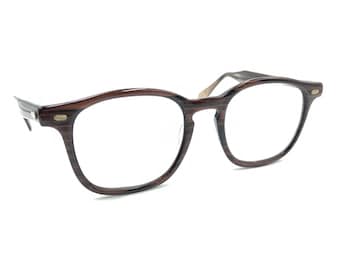 SRO Vintage Retro Tart Style Striped Brown Square Eyeglasses Frames 5 3/4 USA