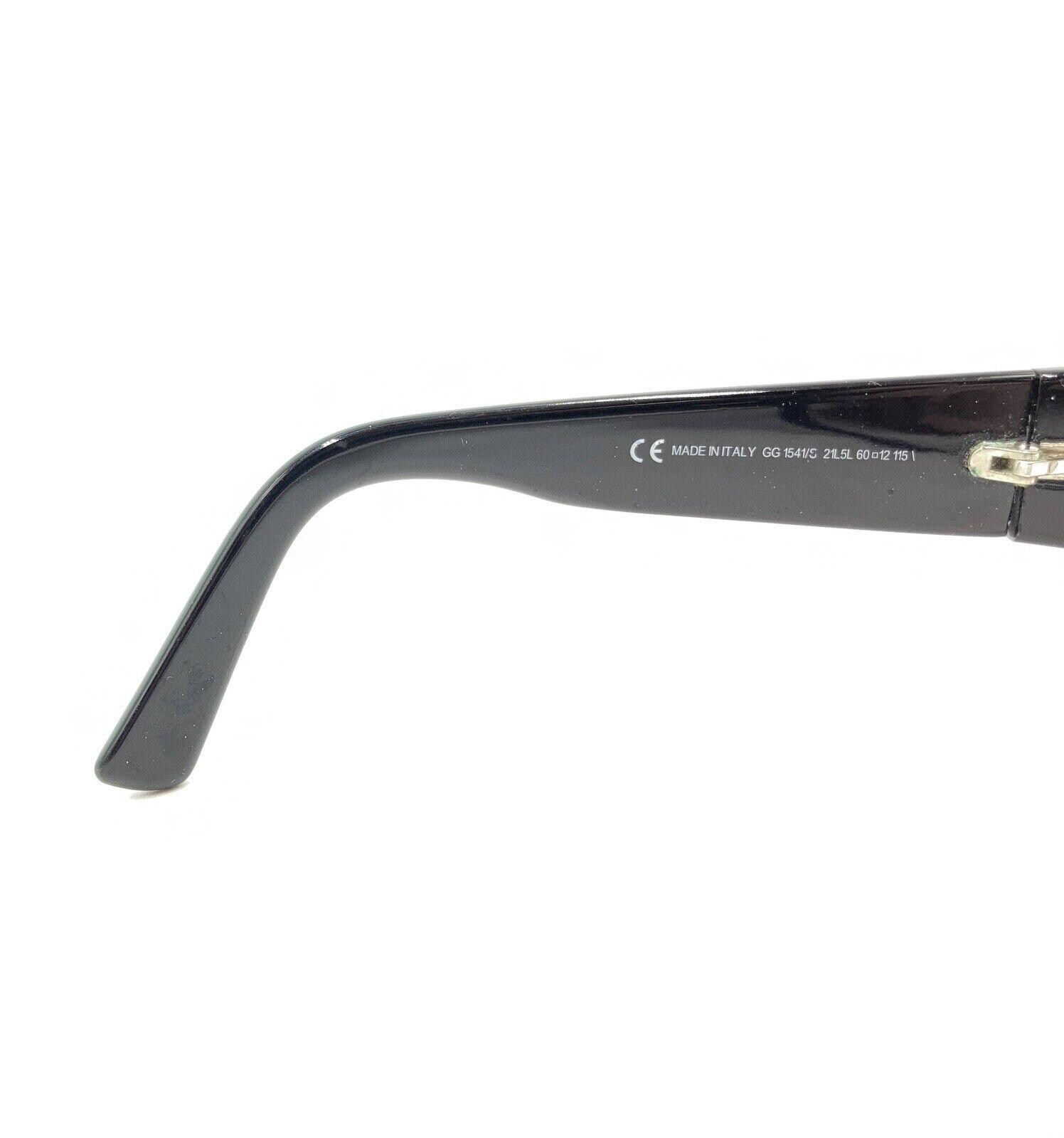 GUCCI GGパターン サンバイザー Sサイズ ブラック Gucci GG 1541/S 21L5L Black Wrap Sunglasses Frames 60-12 115 Italy