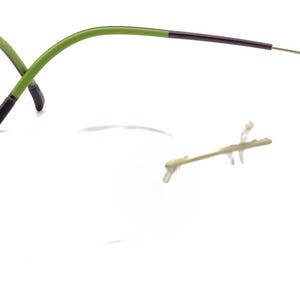 Silhouette 7581 40 6053 Titanium Green Purple Rimless Eyeglasses Frames 145