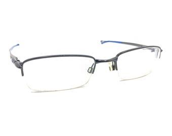 Monturas de gafas Oakley Rhinochaser OX3111-0552 de media montura en negro y azul, 52-19 143