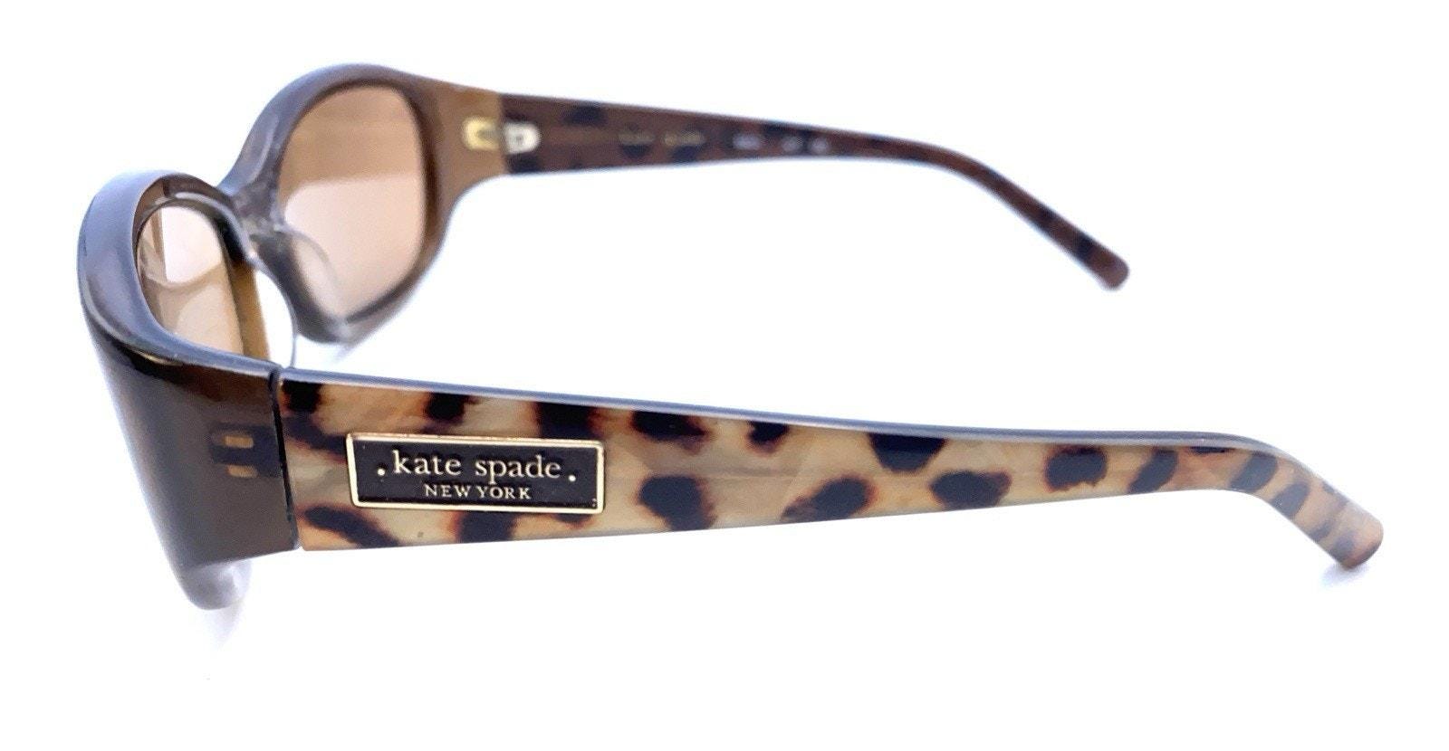 Kate Spade Dee/s Brown Yellow Leopard Rectangle Sunglasses 