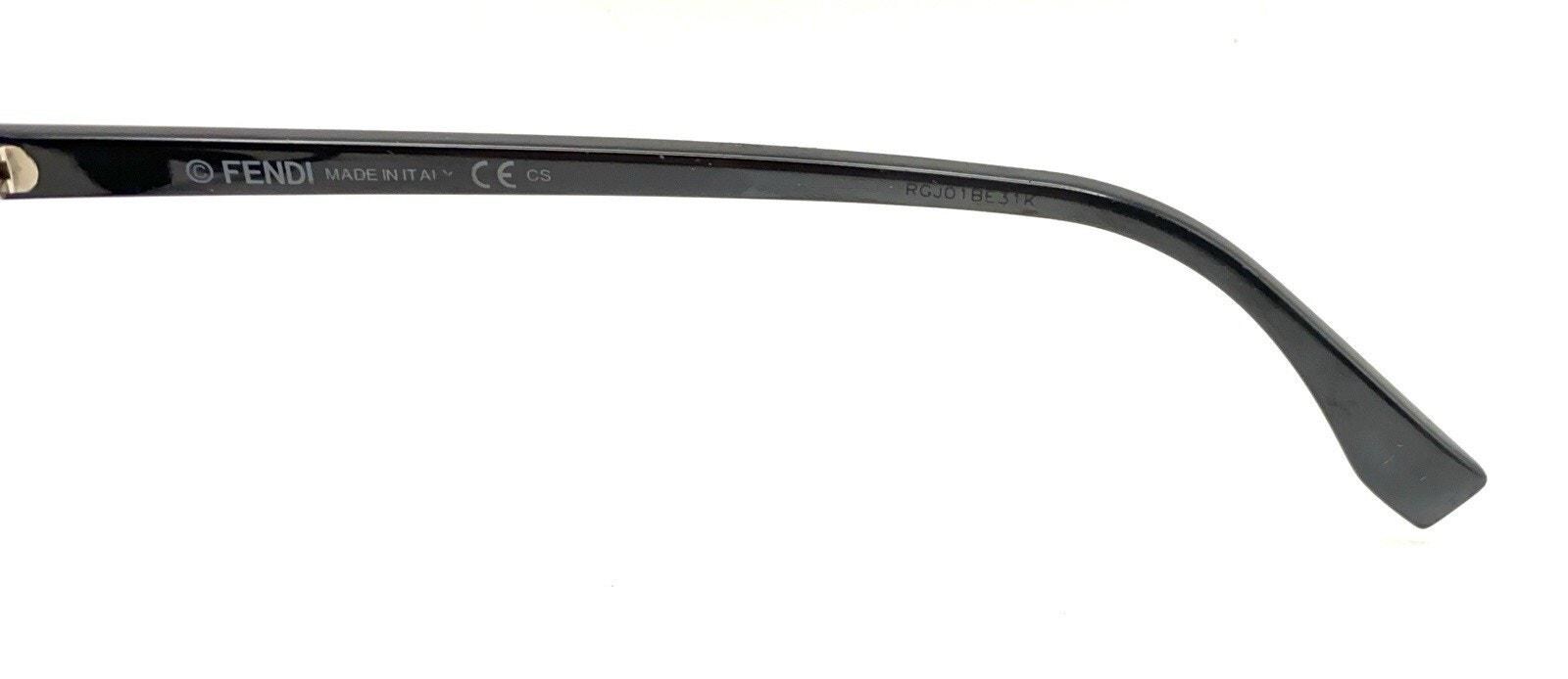 Fendi FF 0127 D28 Black Silver Cat Eye Round Sunglasses 140 