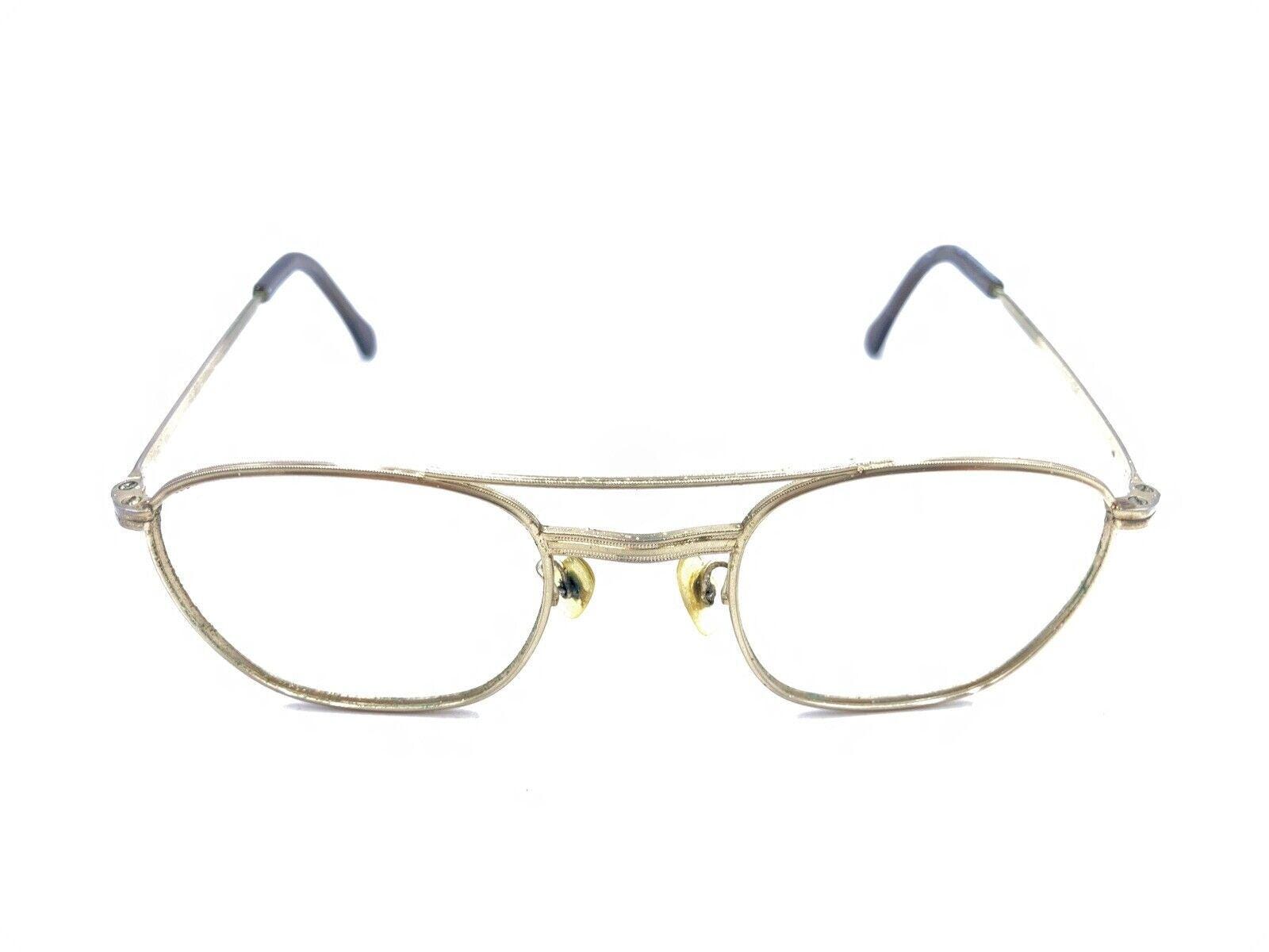 American Optical AO Vintage Gold Square Eyeglasses Frames 145 USA Men ...