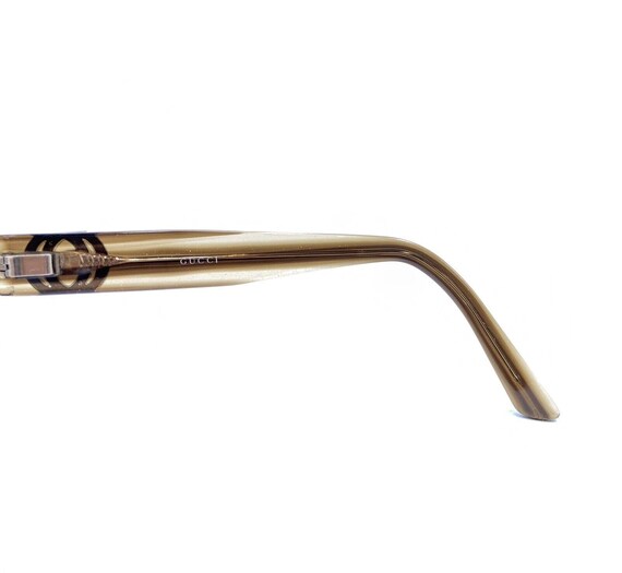 Gucci Striped Translucent Brown Rectangle Sunglas… - image 9