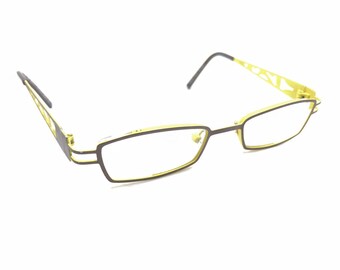 Jhane Barnes Converge BR 54-18-140 Brown Yellow Eyeglasses  display picture 3
