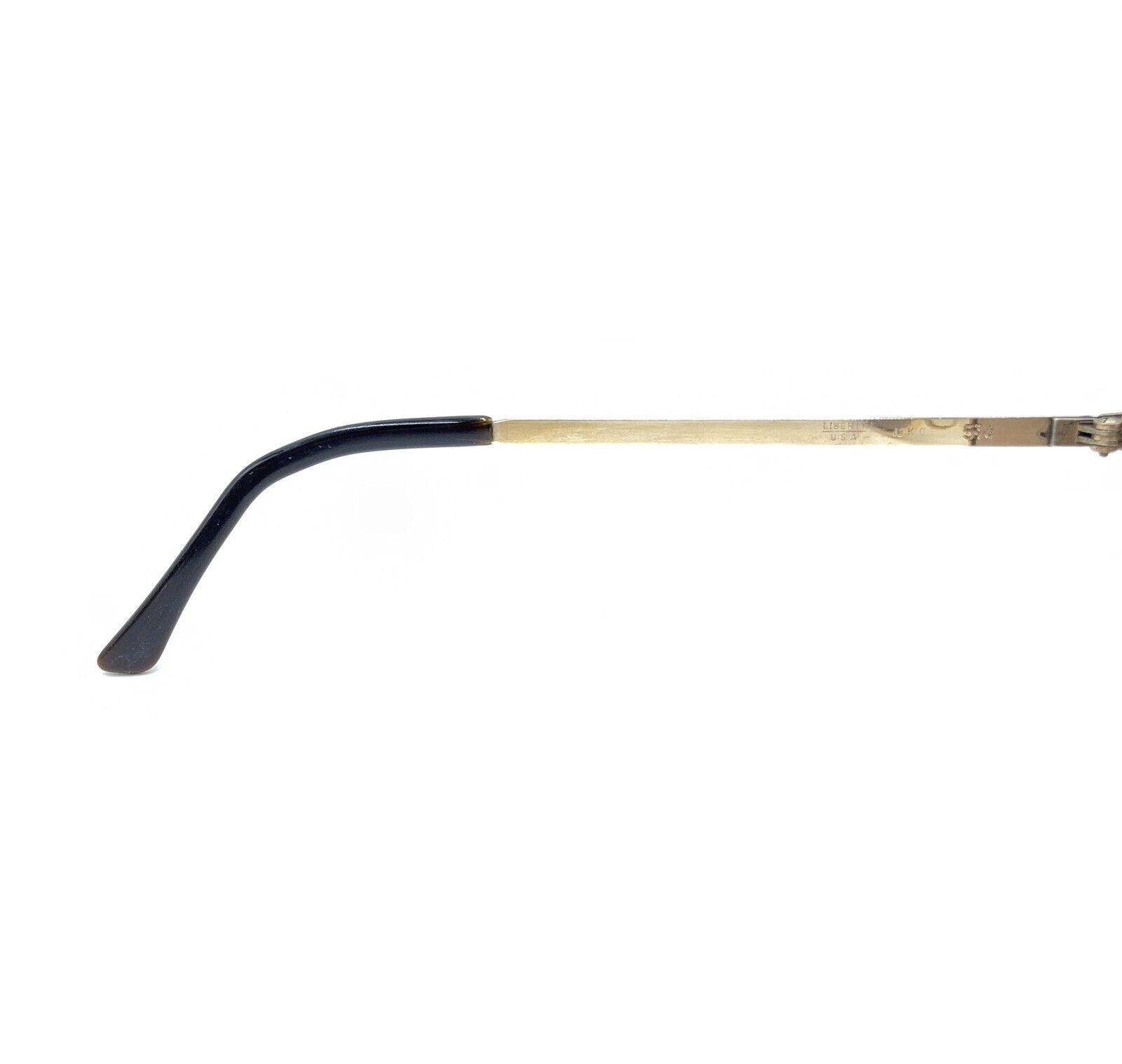 LIBERTY OPTICAL 12K vintage 縄手sunglasses Liberty Vintage Gold 12k GF Square Metal Sunglasses Brown
