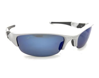 Oakley Flak 24-120 Polarized Gray Black Half Rim Sunglasses Gray Lens 63-14 USA