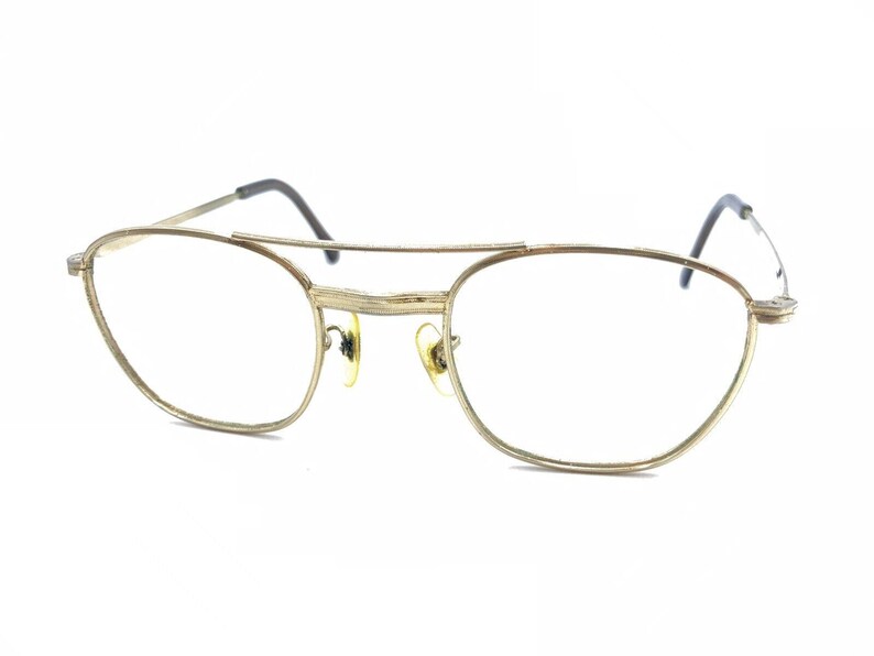 American Optical AO Vintage Gold Square Eyeglasses Frames 145 USA Men ...