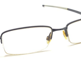 Oakley Black Gray Metal Half Rim Eyeglasses Frames 54-19 Designer Sports Men