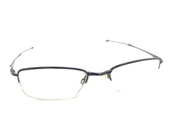 Monturas de gafas de media montura de metal negro pulido Oakley Jackknife 4.0 51-19 138
