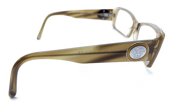 Versace Mod Translucent Brown Rectangle Eyeglasse… - image 5