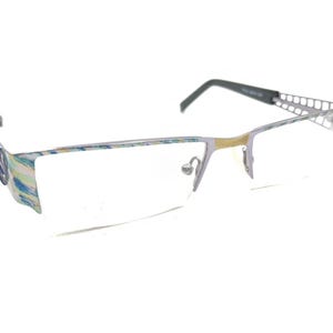 Taxi TYP 13 C04 Silver Gray Blue Half Rim Eyeglasses Frames 52-18 135 Italy