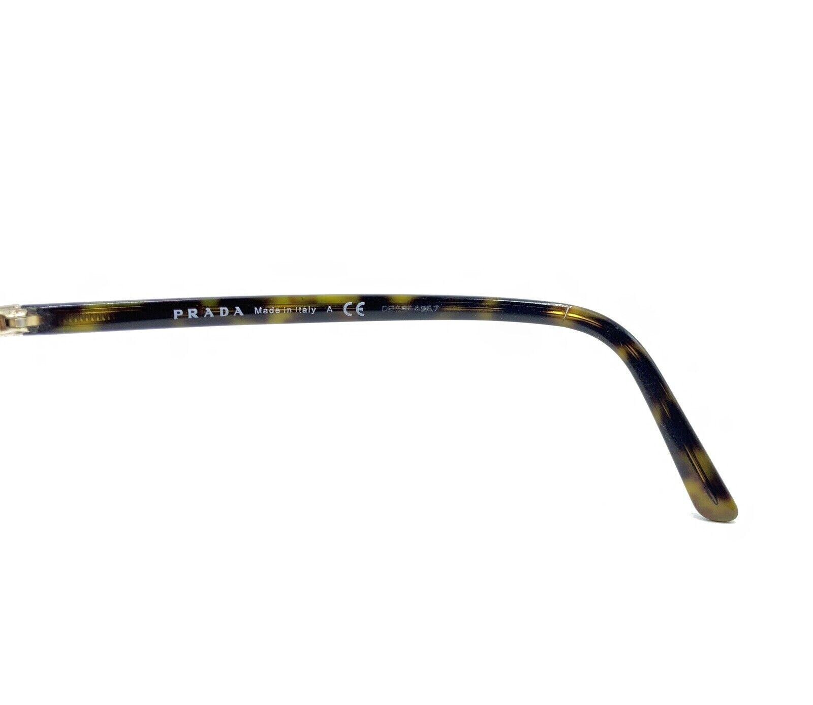 Prada VPR52X ZVN-1O1 Gold Tortoise Brown Round Eyeglasses