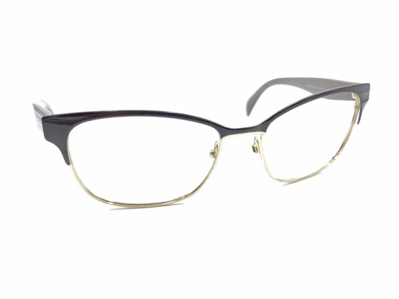 Prada VPR 65R DHO-1O1 Brown Gold Cat Eye Eyeglass… - image 1