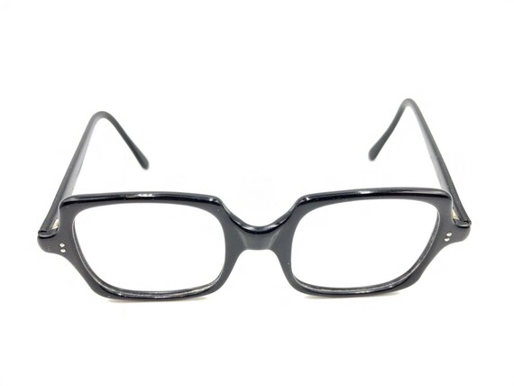 Vintage Black Square Eyeglasses Frames 135 USA De… - image 2