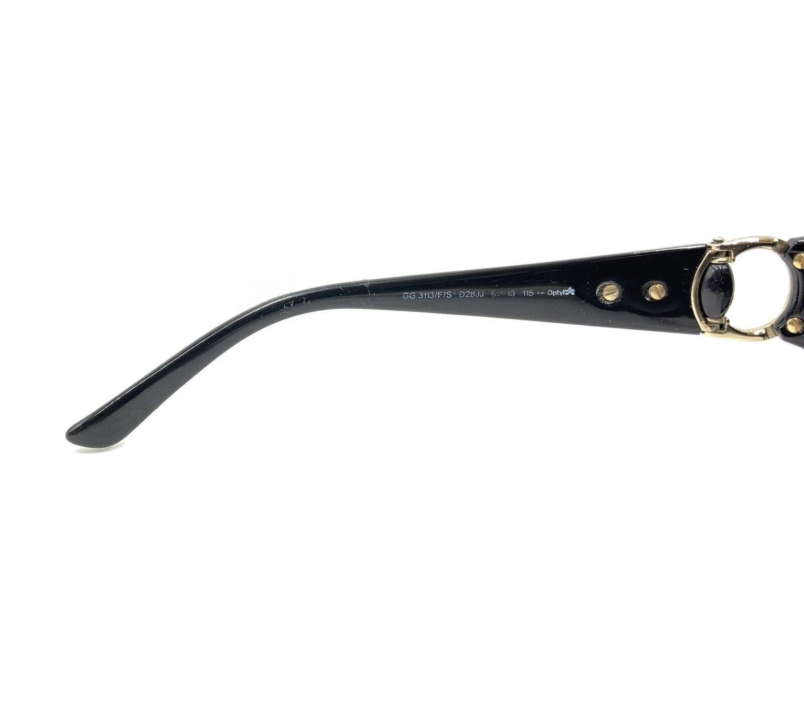 GUCCIサングラス3113 Gucci GG 3113/F/S D28JJ Black Gold Oversize Sunglasses Gray