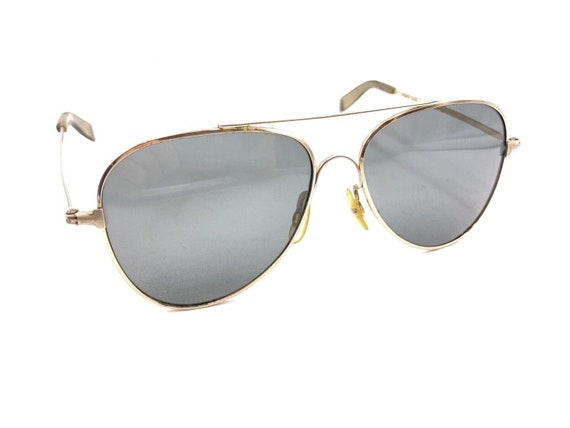 Gold Metal Aviator Sunglasses Gray Lens 140 USA D… - image 1