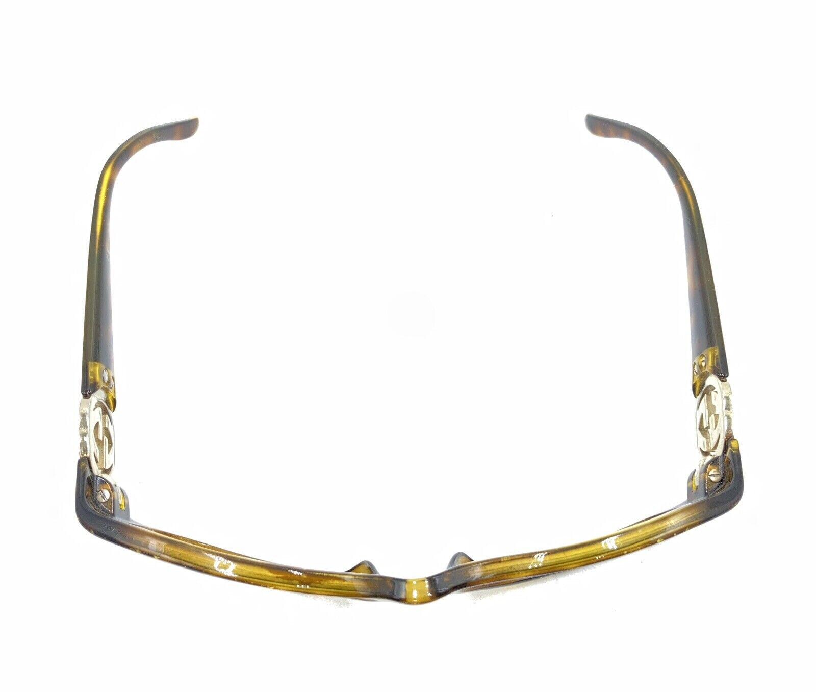 Vtg‎ Gucci GG 2343 Eyeglasses Tortoise Shell Gold Oversized 130 Oval Frame Flaw VTG Gucci Gold Black Oversize Oval Frame Eyeglasses 54 16  main image 3