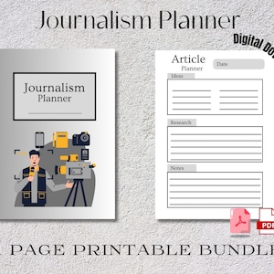 Journalism Planner Daily Journalist Planner monthly journalism journal Printable Planner Editable Journalism Planner 3 sizes A4 A5 US letter