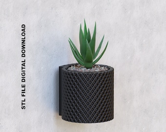 Wall Mounted Planter STL File for 3D Printing - Intersection Design