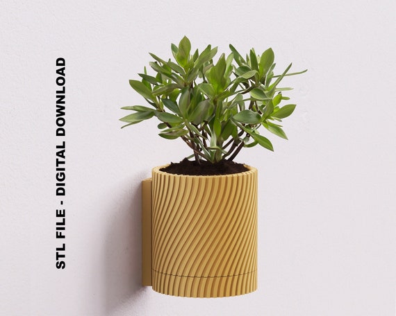 Wall Mounted Planter STL File for 3D Printing - Wave Design - Etsy