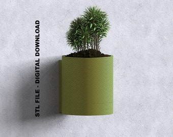 Wall Mounted Planter STL File for 3D Printing - Ripple Design