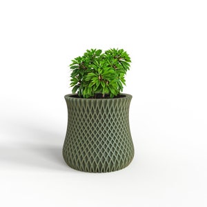 The Tulip Collection - Planter Plant Pot with Drip Tray STL File for 3D Printing - Intersection Design Desk Shelf Planter