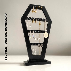 Fichier STL pour porte-bijoux gothique cercueil pour impression 3D