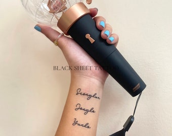 ATEEZ Member Names Temporary Tattoos Set, Kpop Inspired Stickers