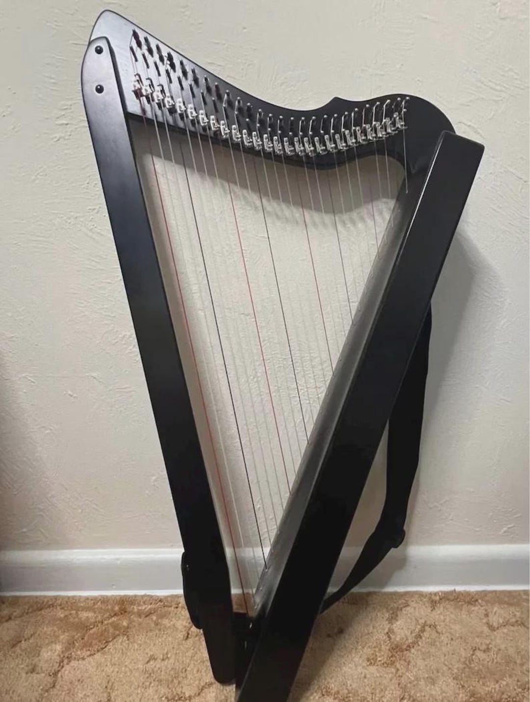String Lever 26 String Rosewood Lever Harp, Handmade Beginner Folk Instrument ...