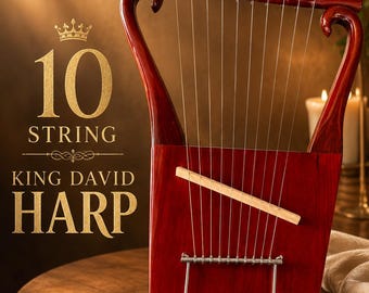 10-strunowa lira King David, harfa, instrument muzyczny z palisandru (dodatkowe struny, pokrowiec, klucz)