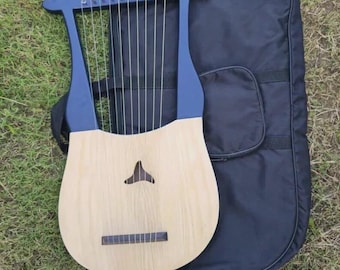 10 Strings Harp Old World Lyre Harp Rosewood Musical Instrument Harp Free Case Includes Bag Key Strings Set