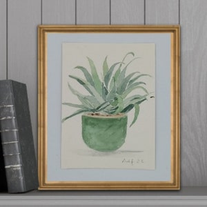Original succulent watercolor painting/ Botanical watercolor painting/ Agave watercolor painting/ Agave watercolor painting art/